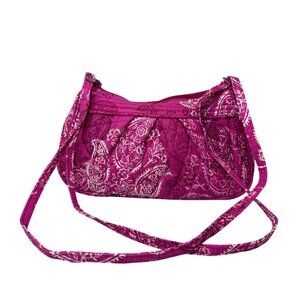Y2K Vera Bradley Pink Quilted Mini Shoulder Bag Paisley Pattern & Adjustable Str
